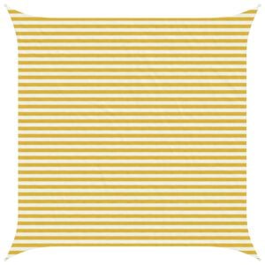 vidaXL Sunshade Sail Yellow and White 4 x 4 m HDPE