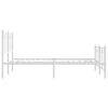 vidaXL Metal Bed Frame without Mattress with Footboard White 140x190cm