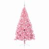 vidaXL Artificial Pre-lit Christmas Tree with 300 LEDs Pink 180 cm PVC