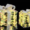 vidaXL Gift Box with 60 LEDs 3 pcs Warm white 20 x 20 x 20 cm PET