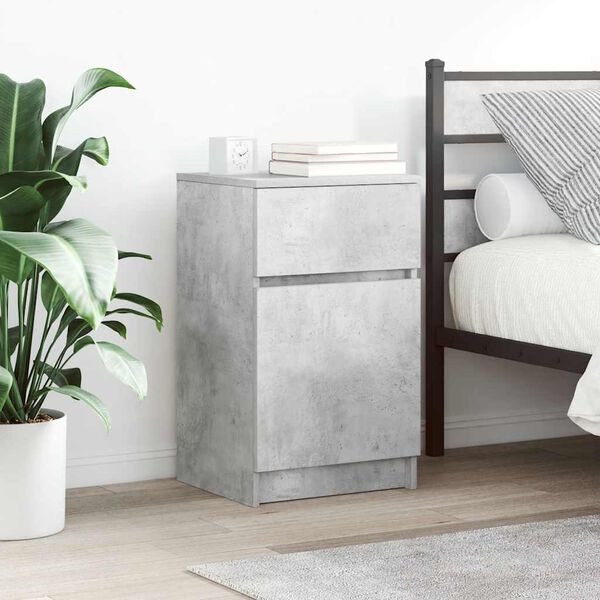 vidaXL Bedside Cabinet Concrete Grey 39x35x65 cm Engineered Wood