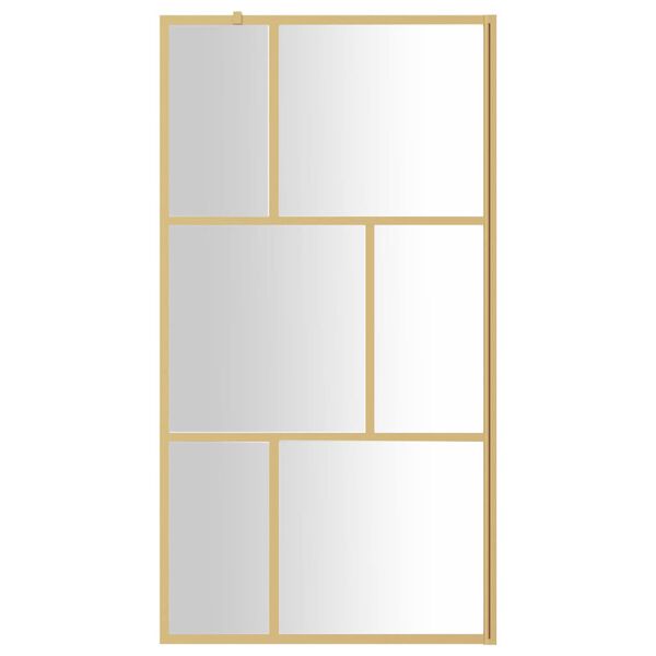 vidaXL Walk-in Shower Wall with Clear ESG Glass Gold 100x195 cm
