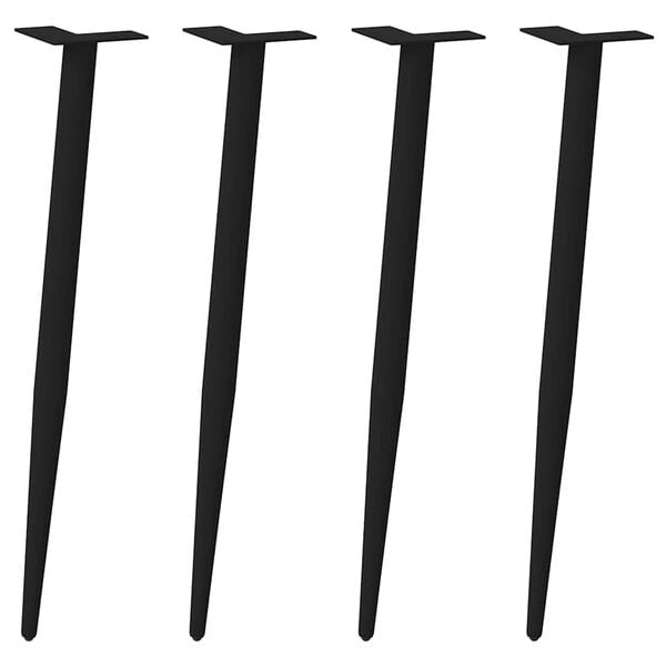 vidaXL Console Table Legs Conical Shape 4 pcs Black 72-73 cm Steel