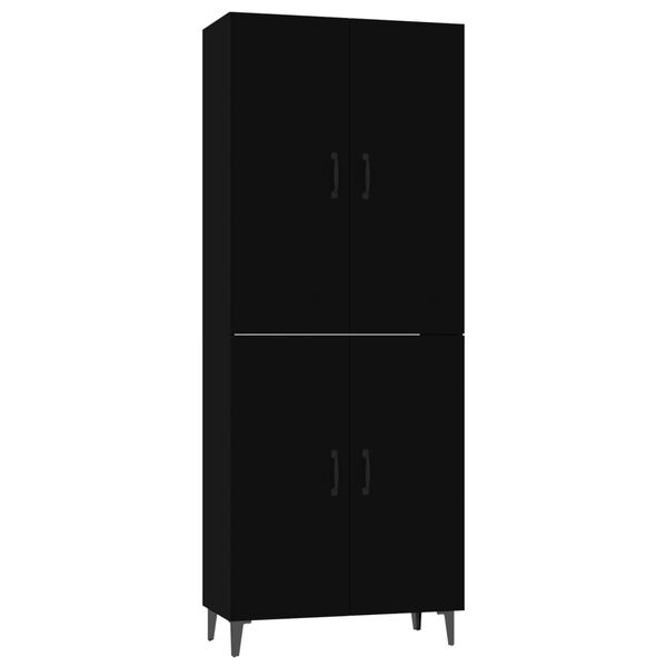 vidaXL Highboard Black 70x34x180 cm Engineered Wood