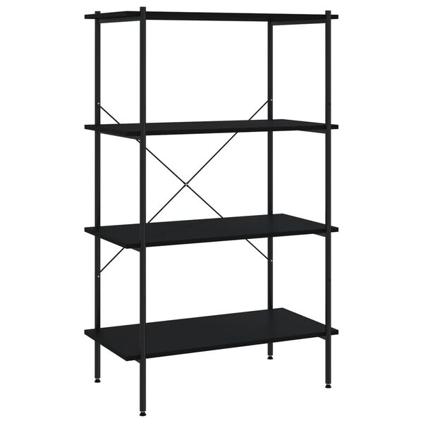 vidaXL 4-Tier Shelving Unit Black 80x40x130 cm