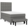 vidaXL Box Spring Bed with Mattress Dark Grey 90x190 cm Fabric
