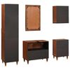 vidaXL Bathroom Cabinet 5 pcs Brown and Black Solid Mango Wood
