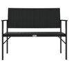 vidaXL 2-Seater Garden Bench Black Poly Rattan