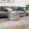 vidaXL Coffee Table with LED Lights Grey Sonoma 50x50x40 cm