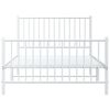 vidaXL Metal Bed Frame without Mattress with Footboard White 107x203cm