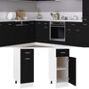 vidaXL Drawer Bottom Cabinet Black 30x46x81.5 cm Engineered Wood
