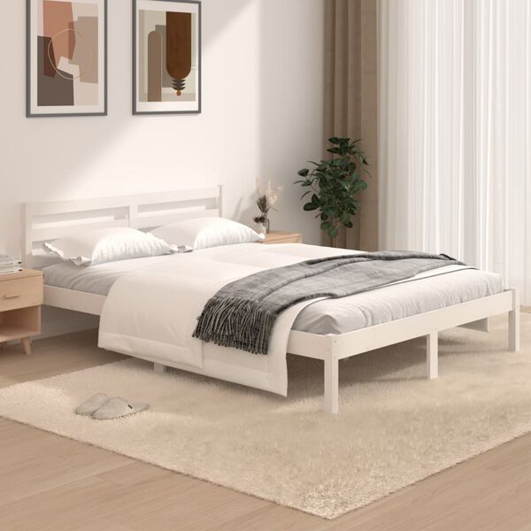 vidaXL Bed Frame without Mattress 120x190cm White Small Double