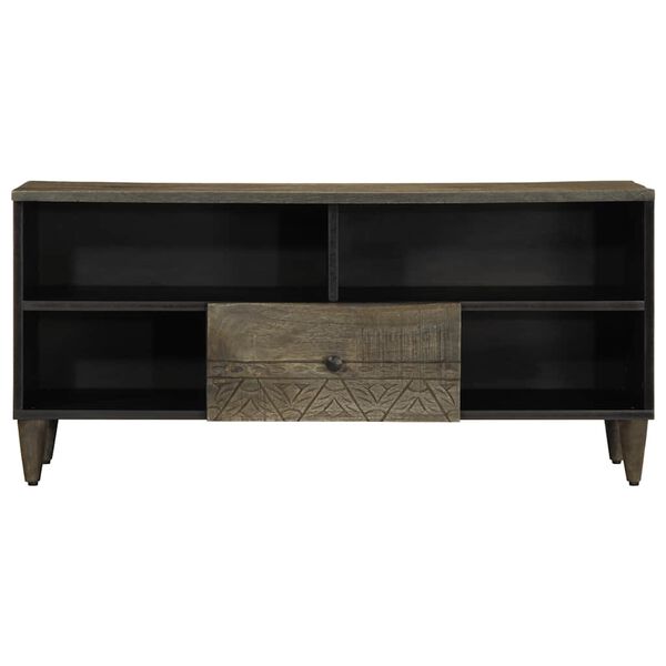 vidaXL TV Cabinet Black 100x33x46 cm Solid Wood Mango