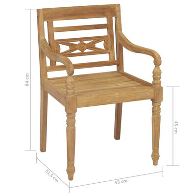 vidaXL Batavia Chairs 4 pcs Solid Teak Wood