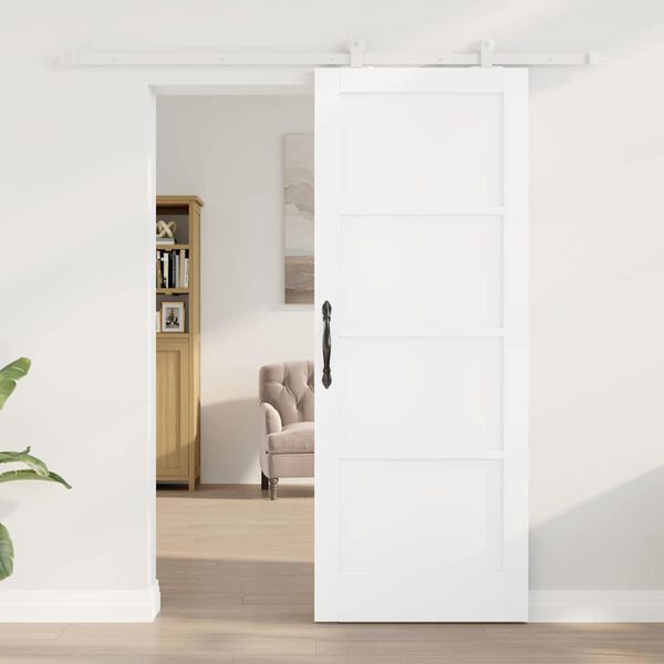 vidaXL Sliding Door ORKDAL White 78 x 202 cm Solid Pine Wood