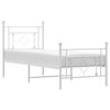 vidaXL Metal Bed Frame without Mattress with Footboard White 80x200cm