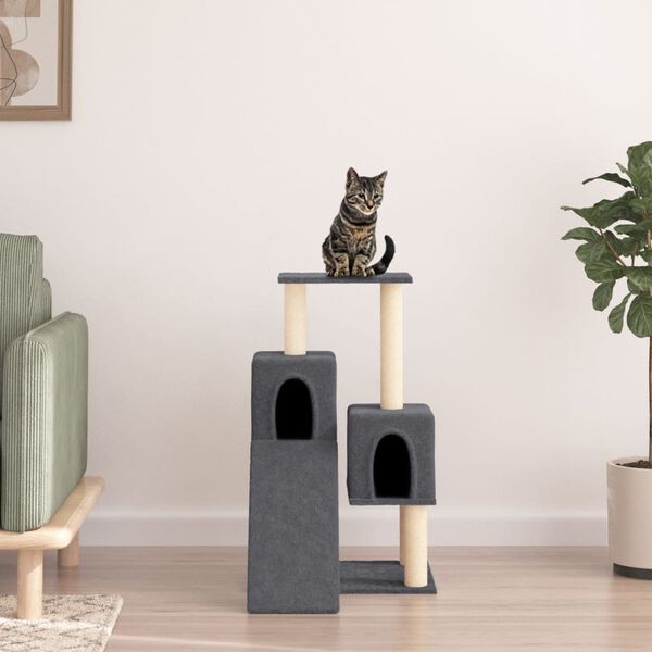 vidaXL Cat Tree with Sisal Scratching Posts Dark Grey 82 cm