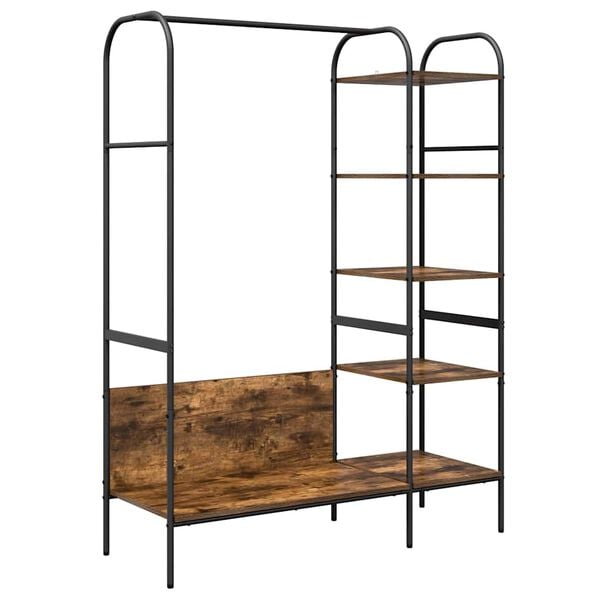 vidaXL Clothes Rack Brown Oak 120 x 44 x 160 cm Engineered Wood