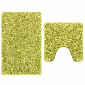 vidaXL Anti-slip Bath Mat Set 2 pcs Green PP