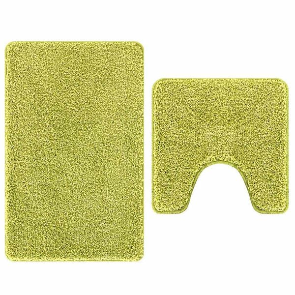 vidaXL Anti-slip Bath Mat Set 2 pcs Green PP