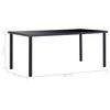 vidaXL Dining Table Black 180x90x75 cm Tempered Glass