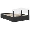 vidaXL Bed Frame with Headboard Black 140 x 190 cm Engineered Wood