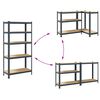 vidaXL 5-Layer Storage Shelves 2 pcs Anthracite Steel&Engineered Wood