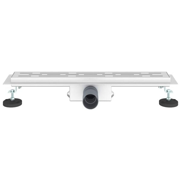 vidaXL Shower Drain with Line Design Silver 50 cm Stainless Steel 304