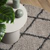 vidaXL Shaggy Rug PAMPLONA High Pile Modern Beige and Anthracite &Oslash; 120 cm