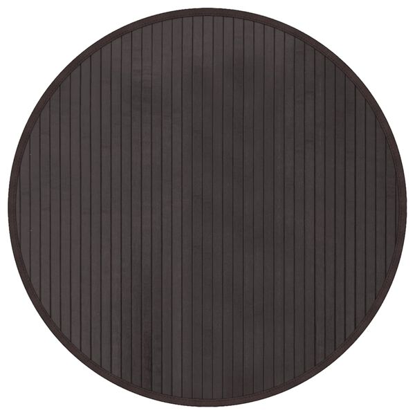 vidaXL Rug Round Dark Brown60 cm Bamboo