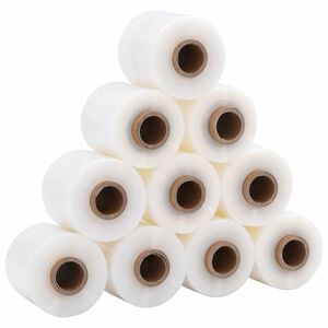 vidaXL Stretch Film with Handle 10 pcs Transparent 23 &micro;m 10 cm x 150 m