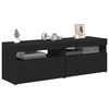 vidaXL TV Cabinets with LED Lights 2 pcs Black 60x35x40 cm
