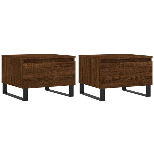vidaXL Coffee Tables 2 pcs Brown Oak 50x46x35 cm Engineered Wood