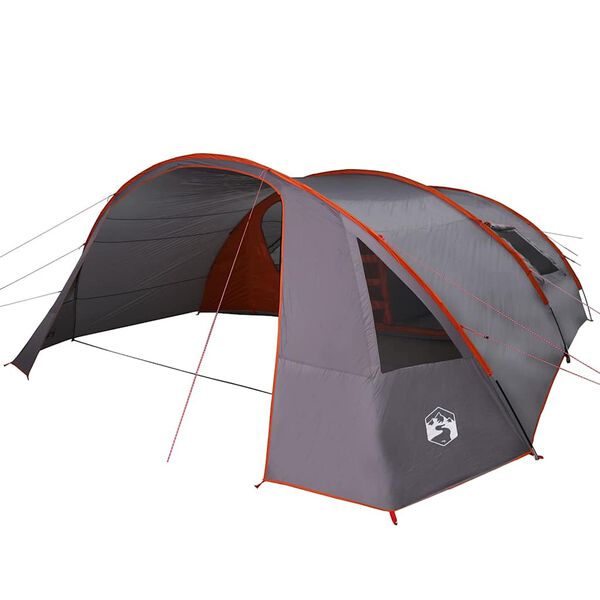 vidaXL Tunnel Tent 6-Person Grey and Orange 700 x 590 x 215 cm