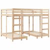 vidaXL Triple Bunk Bed Frame Brown 140 x 200 cm Solid Pine Wood