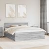 vidaXL Bed Frame Grey Sonoma 200 x 200 cm Engineered Wood