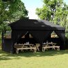 vidaXL Foldable Party Tent Pop-Up with 4 Sidewalls Black