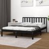 vidaXL Bed Frame without Mattress Black Solid Wood Pine 200x200 cm