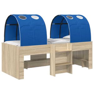 vidaXL Bed with Tunnel 3 pcs Sonoma Oak and Blue Engineered Wood