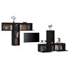 vidaXL TV Cabinets 6 pcs Black Solid Wood Pine