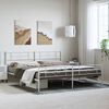 vidaXL Metal Bed Frame without Mattress with Footboard White 193x203cm