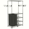 vidaXL Clothes Rack | Black | Powder-coated steel, Non-woven fabric