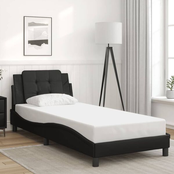 vidaXL Bed Frame without Mattress "Zadar" Black 80x200 cm Faux Leather