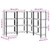 vidaXL 4-Layer Storage Shelves 4 pcs Blue Steel&Engineered Wood