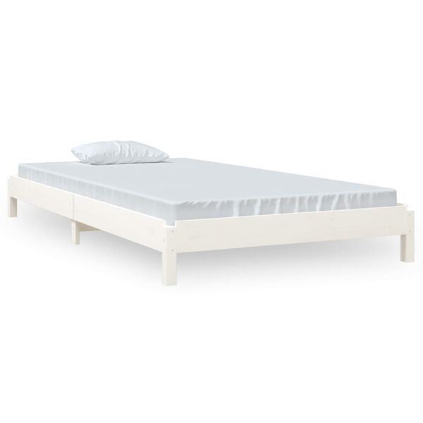 vidaXL Stack Bed without Mattress White 100x200 cm Solid Wood Pine