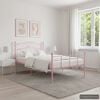 vidaXL Bed Frame without Mattress Pink Metal 90x200 cm