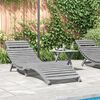 vidaXL Sun Lounger Grey 184x55x64 cm Solid Wood Acacia