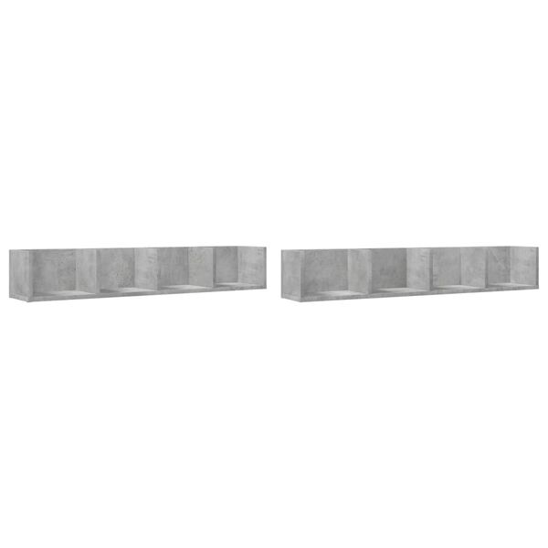 vidaXL Wall Cabinets 2 pcs Concrete Grey 99x18x16.5 cm Engineered Wood