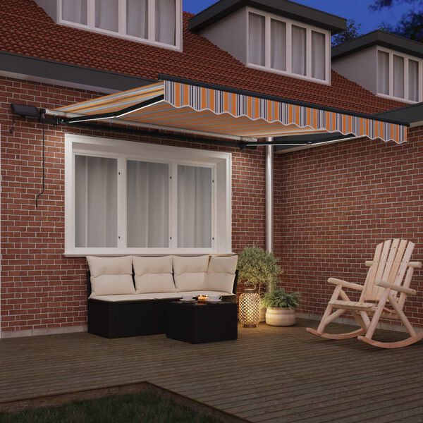 vidaXL Retractable Awning Manual Multicolour 350 x 250 cm Fabric