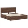 vidaXL Bed Frame with Drawer Brown Oak 200 x 200 cm Engineer Wood